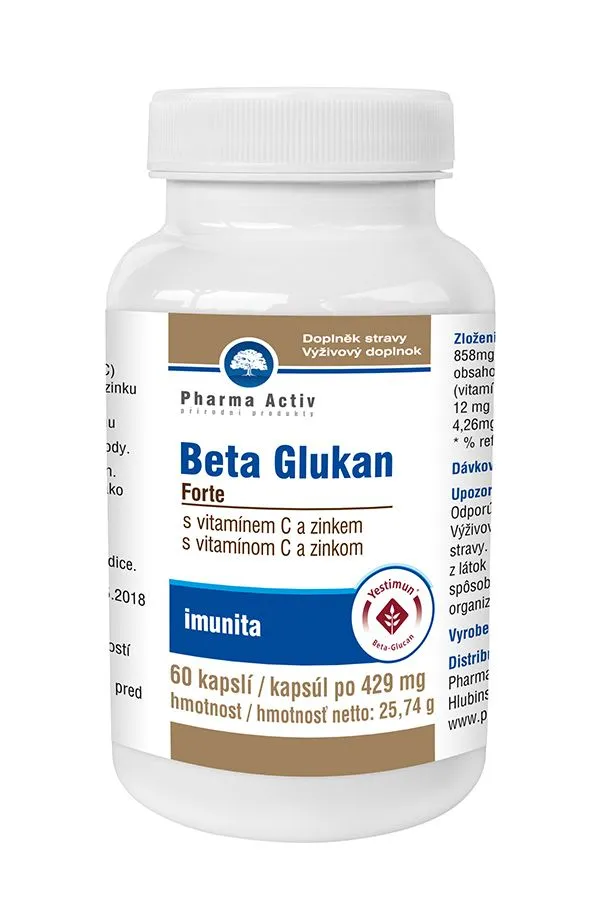 Pharma Activ Beta Glukan Forte vitamín C a zinek 60 kapslí
