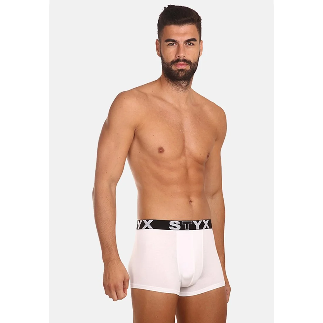 Styx Pánské boxerky sportovní guma nadrozměr bílé (R1061) 4XL