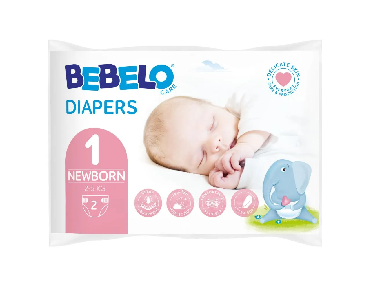 BEBELO Diapers Newborn 1 dětské pleny 2 ks