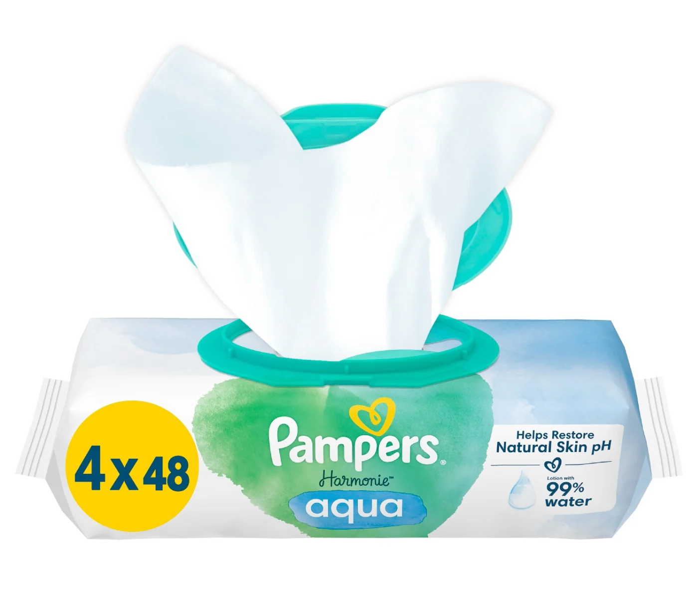 Pampers Harmonie Aqua vlhčené ubrousky 4x48 ks