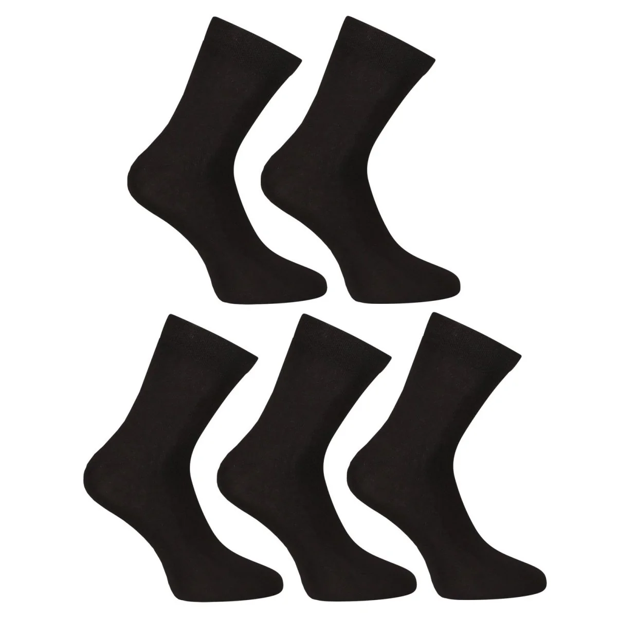 Nedeto 5PACK ponožky kotníkové bambusové černé (5PBK01) M