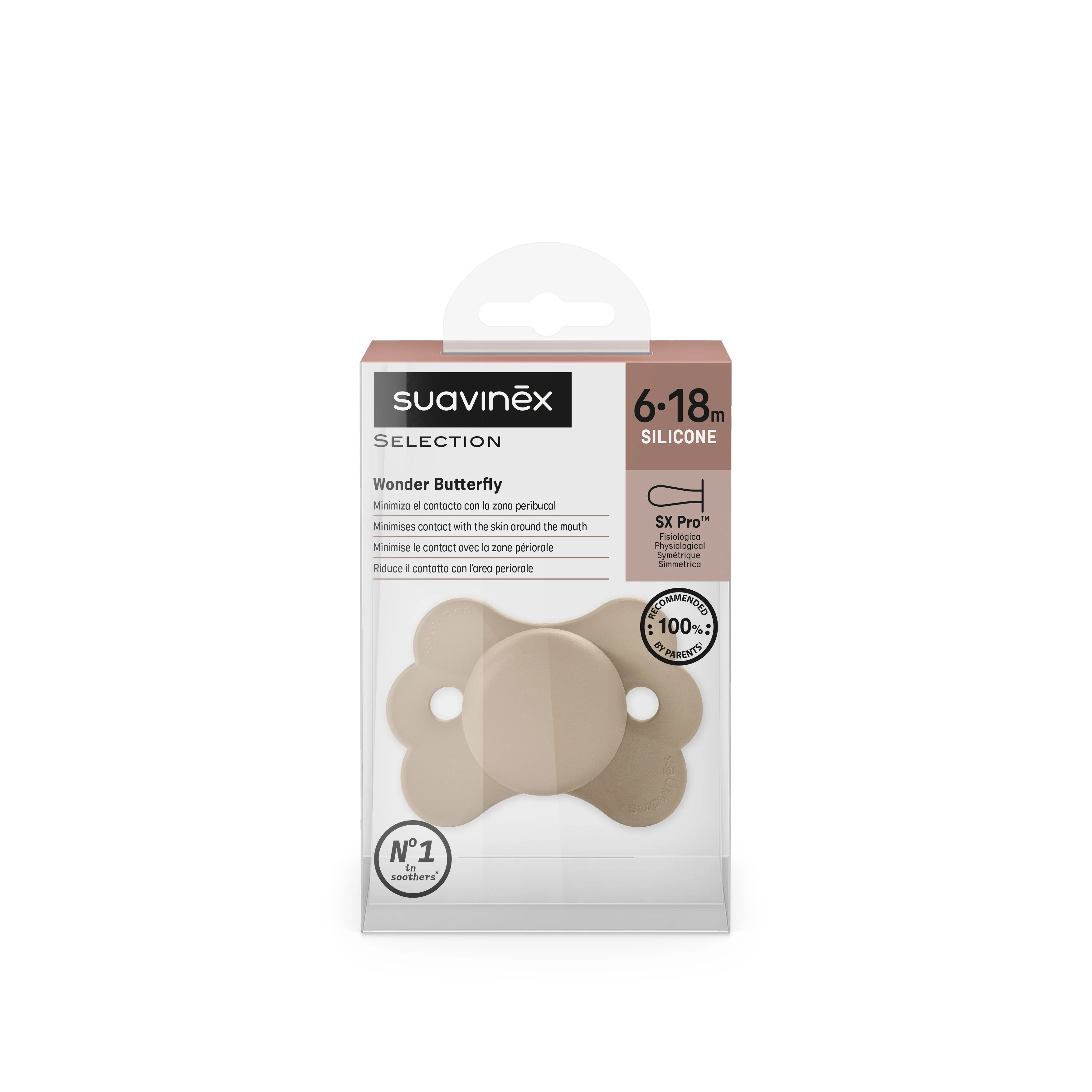 Suavinex Wonderland SX PRO Fyziologický dudlík 6-18m 1 ks krémový