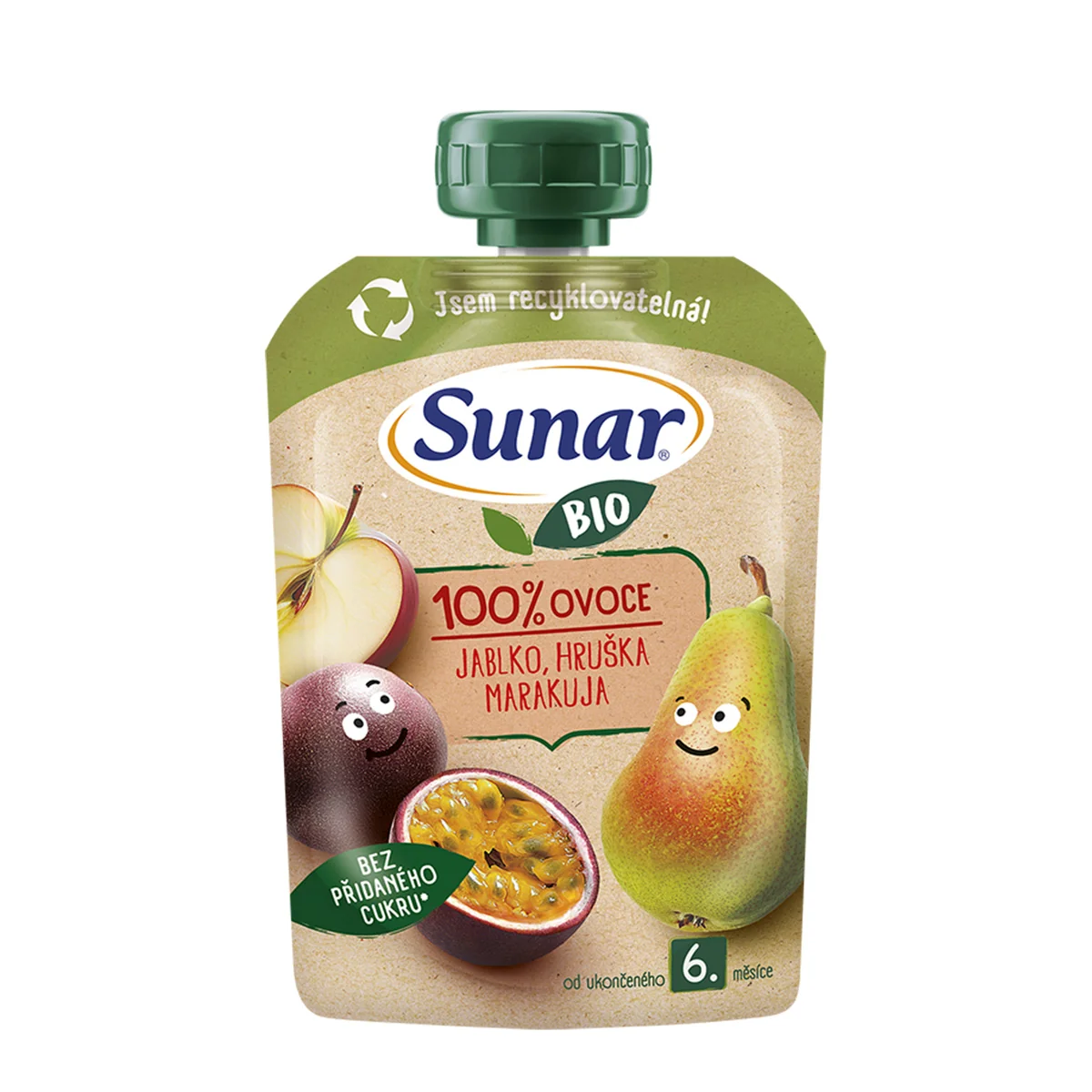 Sunar BIO Jablko, hruška, marakuja 6m+ kapsička 100 g