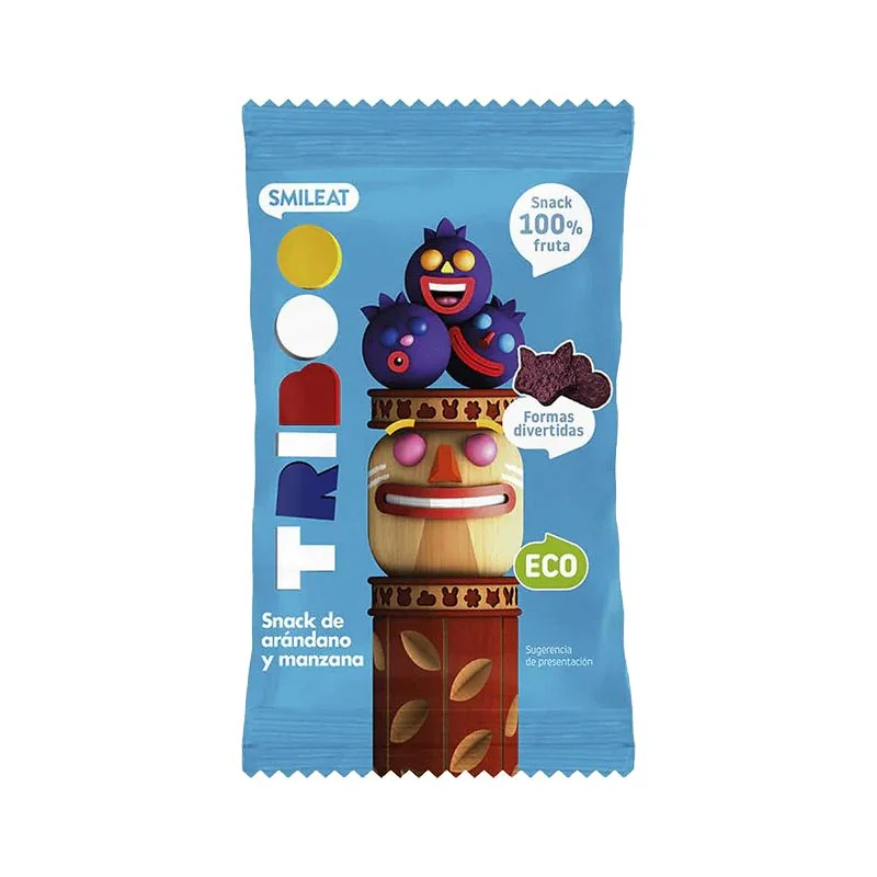Smileat BIO 100% ovocné měkké bonbónky jablko a borůvky 25 g