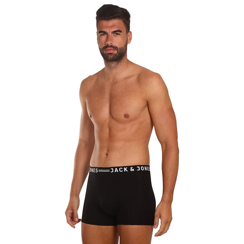 Jack and Jones 3PACK pánské boxerky černé (12081832 - black/black) XL