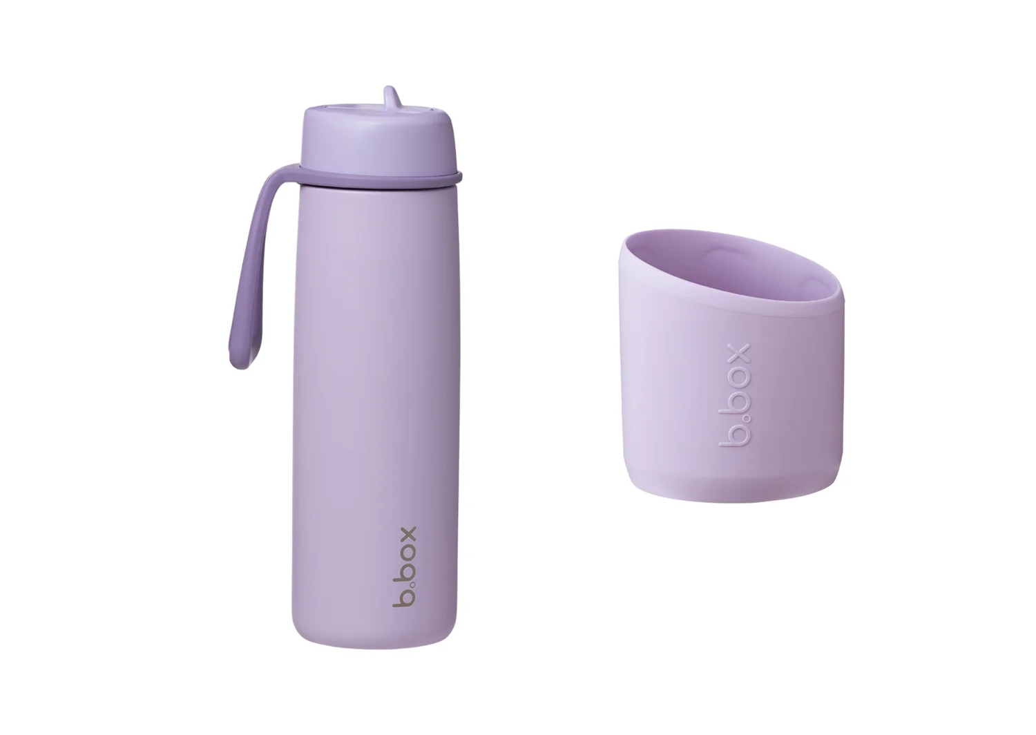 B.BOX Nerezová termolahev s brčkem 690 ml + Silikonový chránič - lilac love