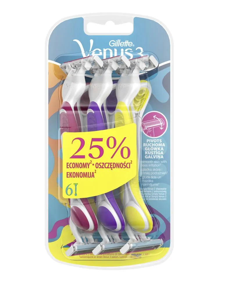 Gillette Venus 3 dámské jednorázové holítko 6 ks