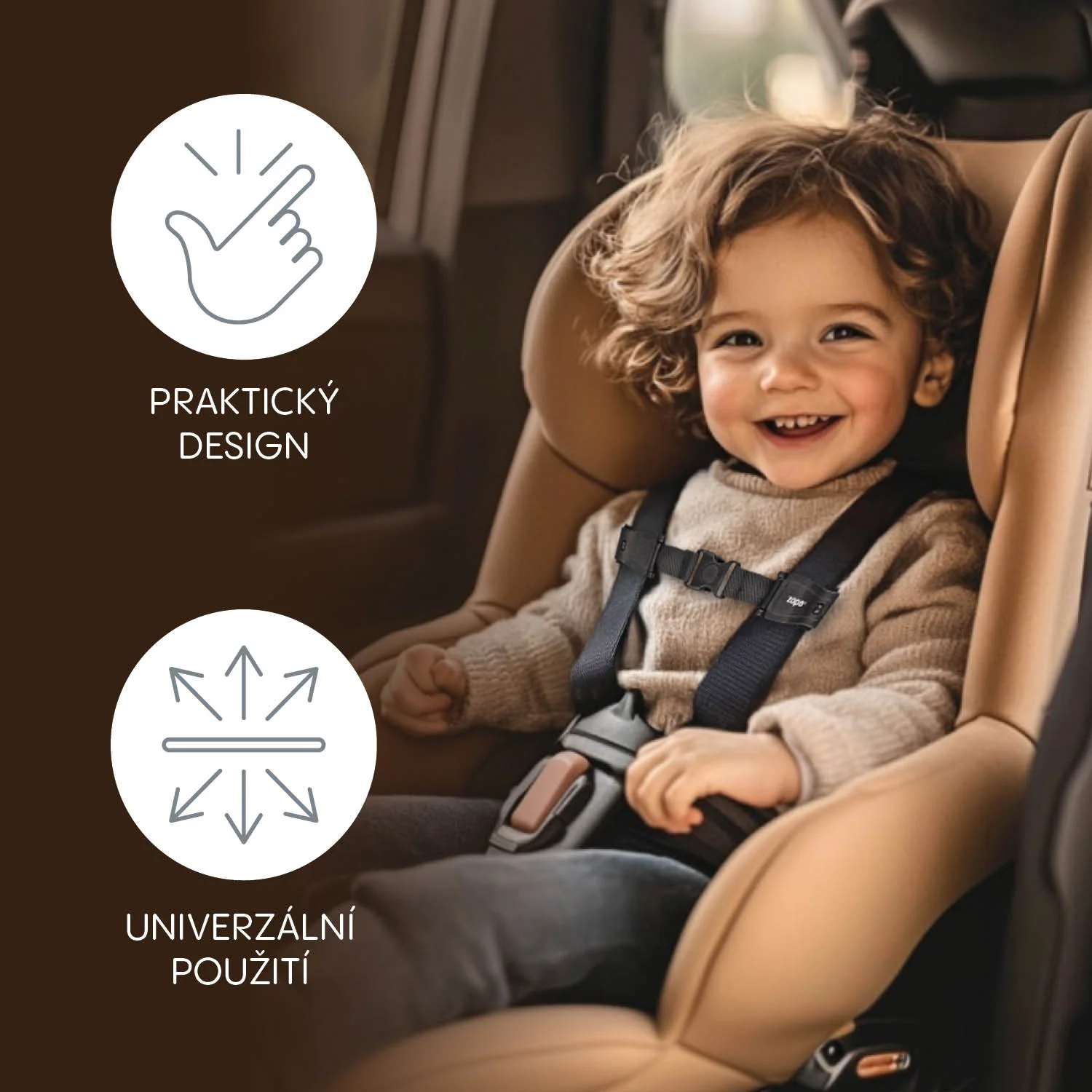 Zopa Zámek bezpečnostních pásů pro autosedačky DELUXE, Black