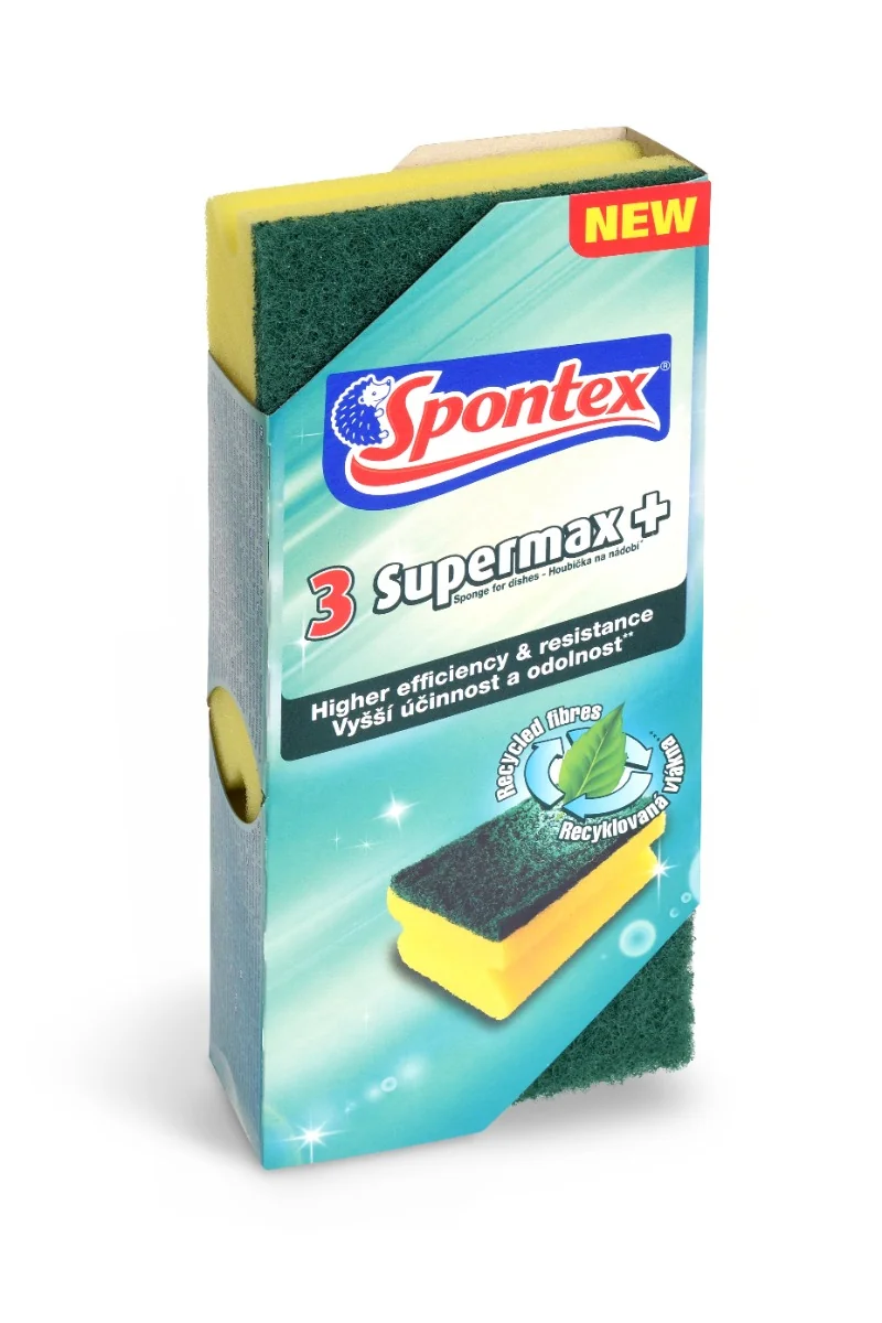 Spontex Supermax+ velká tvarovaná houba 3 ks