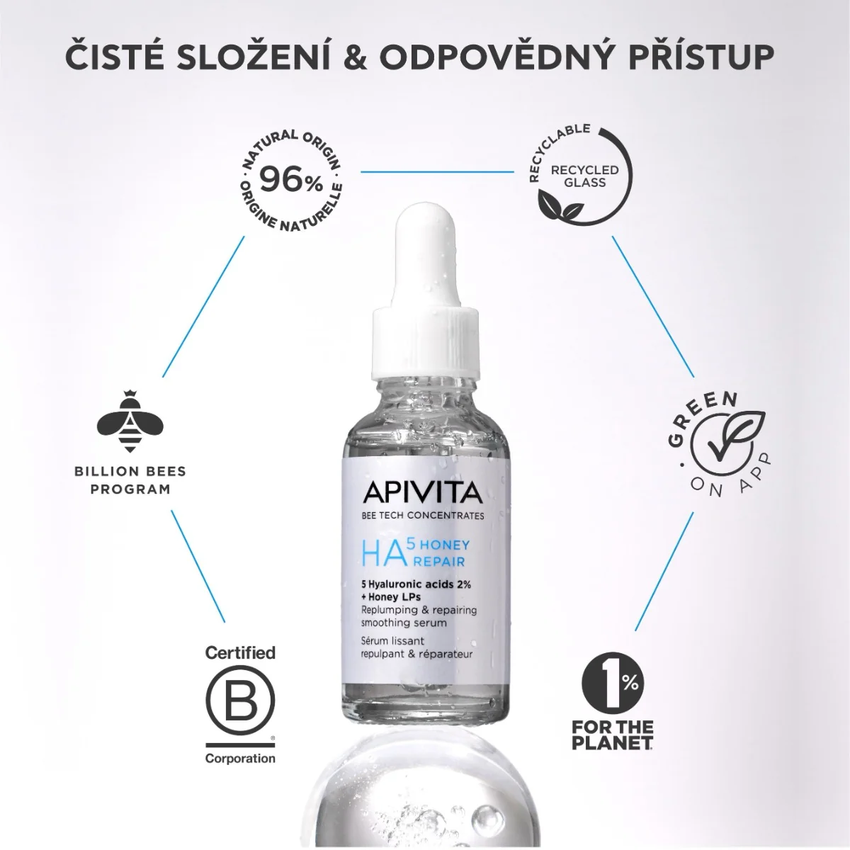 APIVITA Bee Tech HA5 Honey Repair sérum 30 ml
