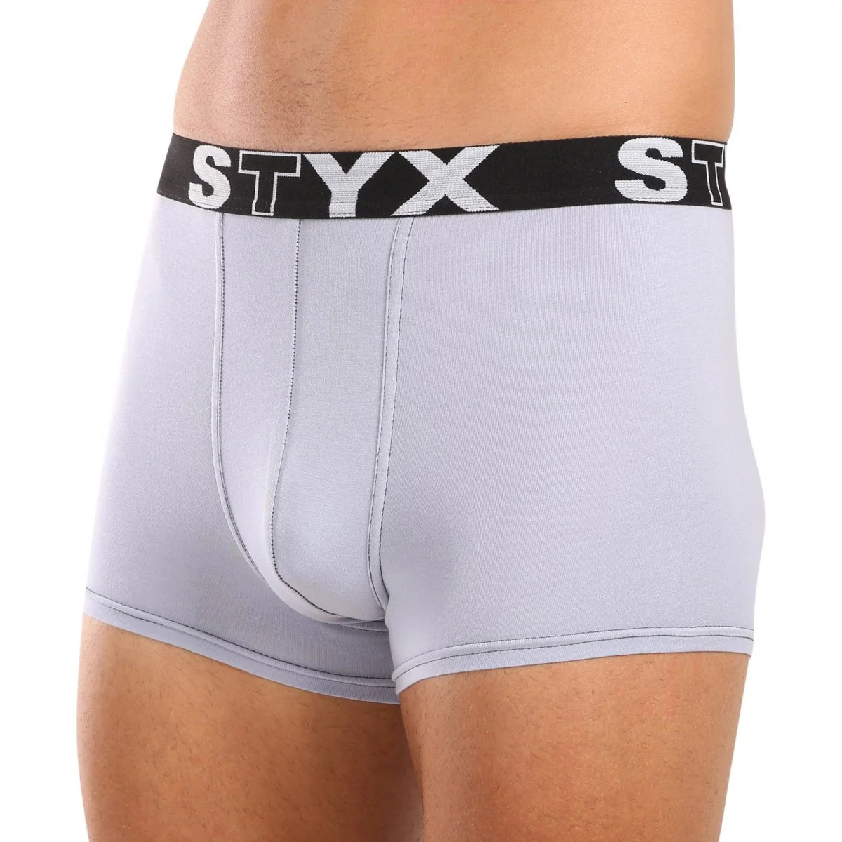 Styx Pánské boxerky sportovní guma světle šedé (G1062) S