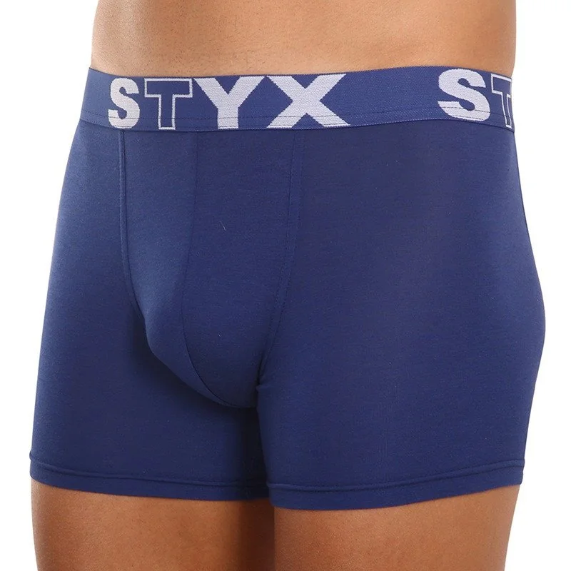 Styx Pánské boxerky long sportovní guma tmavě modré (U968) L