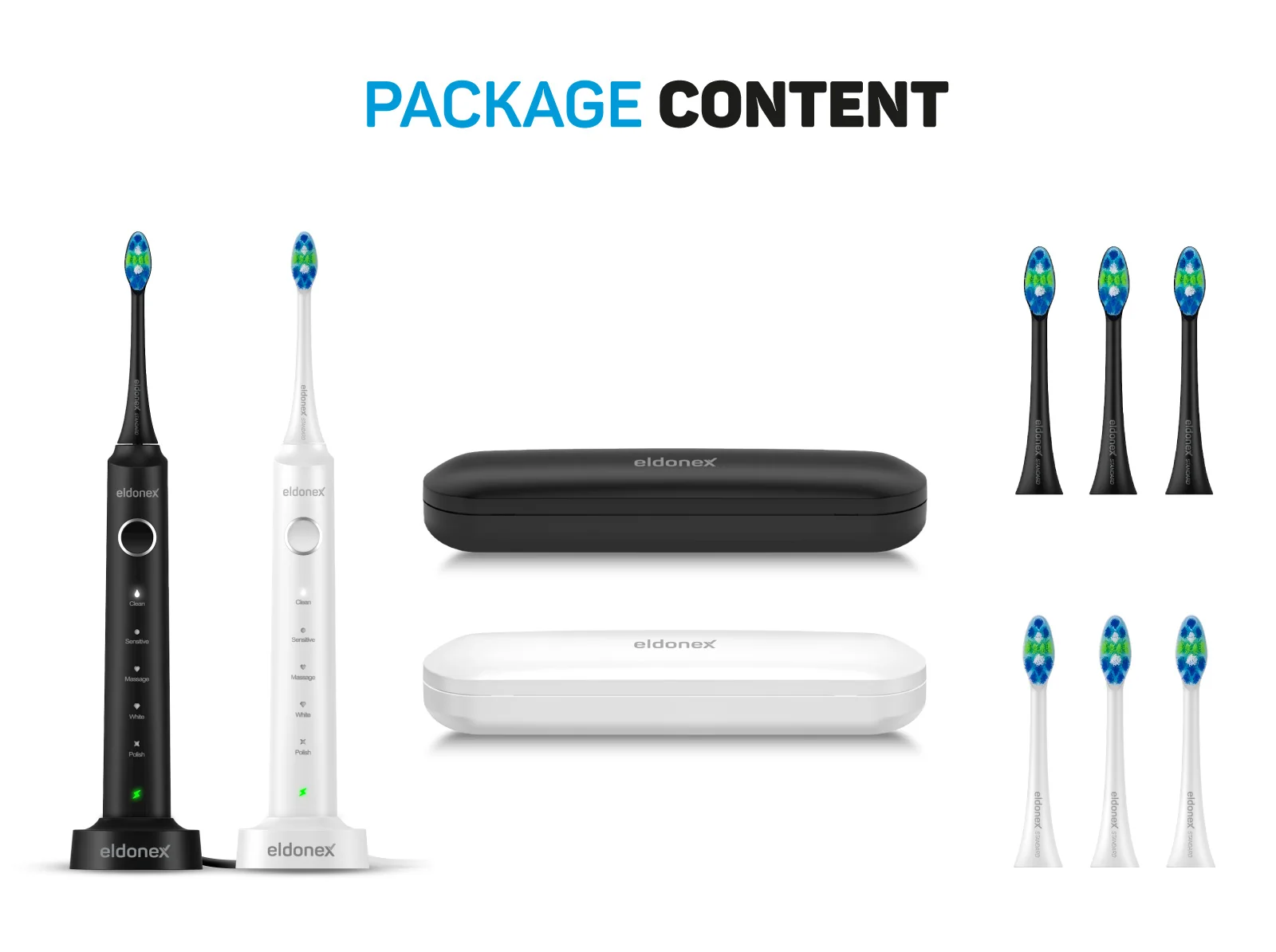 Eldonex SonicPro DuoPack sonické zubní kartáčky 2 ks černý+bílý