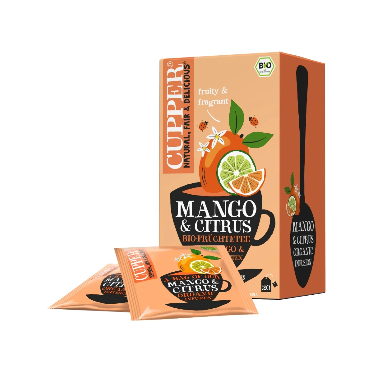 Cupper BIO Mango a Citrus porcovaný čaj 20x1,8 g