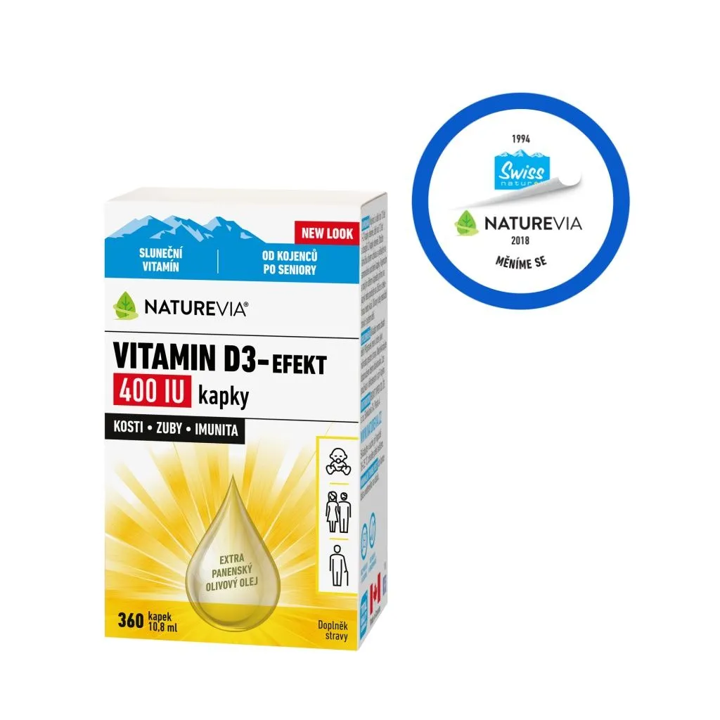 NatureVia Vitamin D3-Efekt 400 IU kapky 10,8 ml