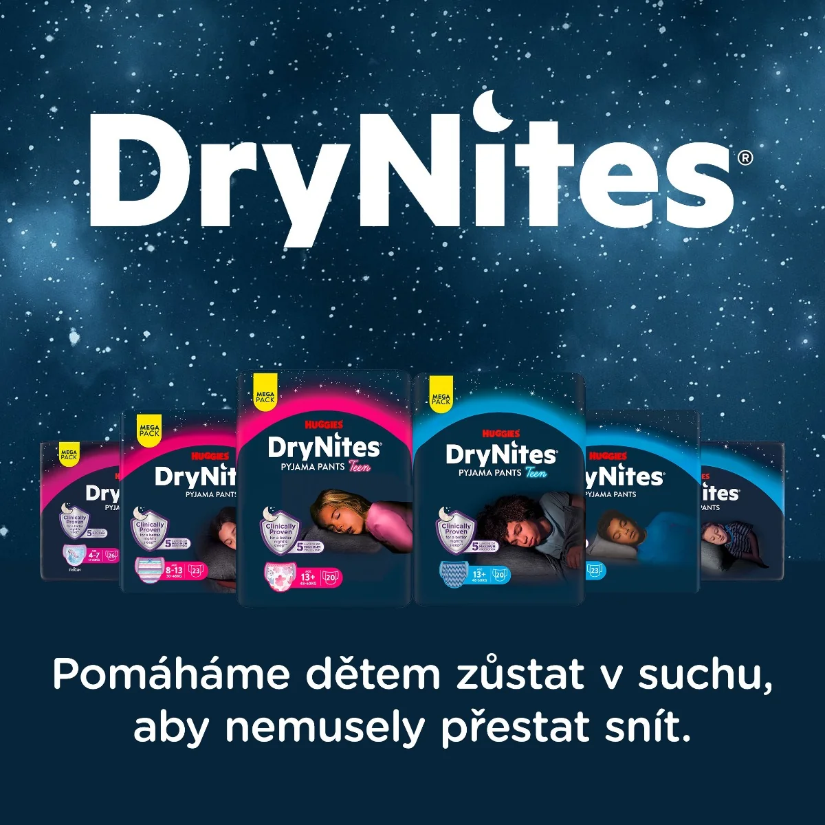 Huggies DryNites Natahovací kalhotky pro dívky 13+ let 48–60 kg 20 ks