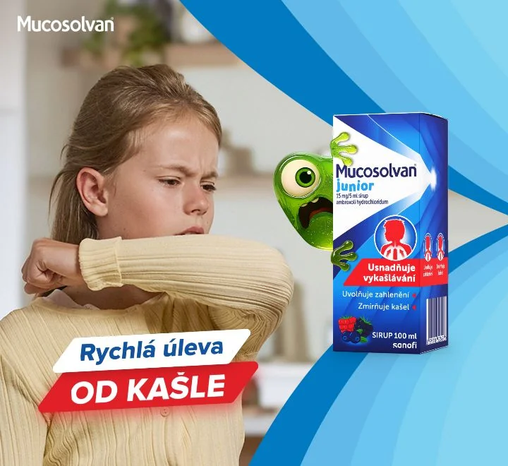 Mucosolvan junior. Rychlá úleva od kašle. Mucosolvan junior. Rychlá úleva od kašle.
