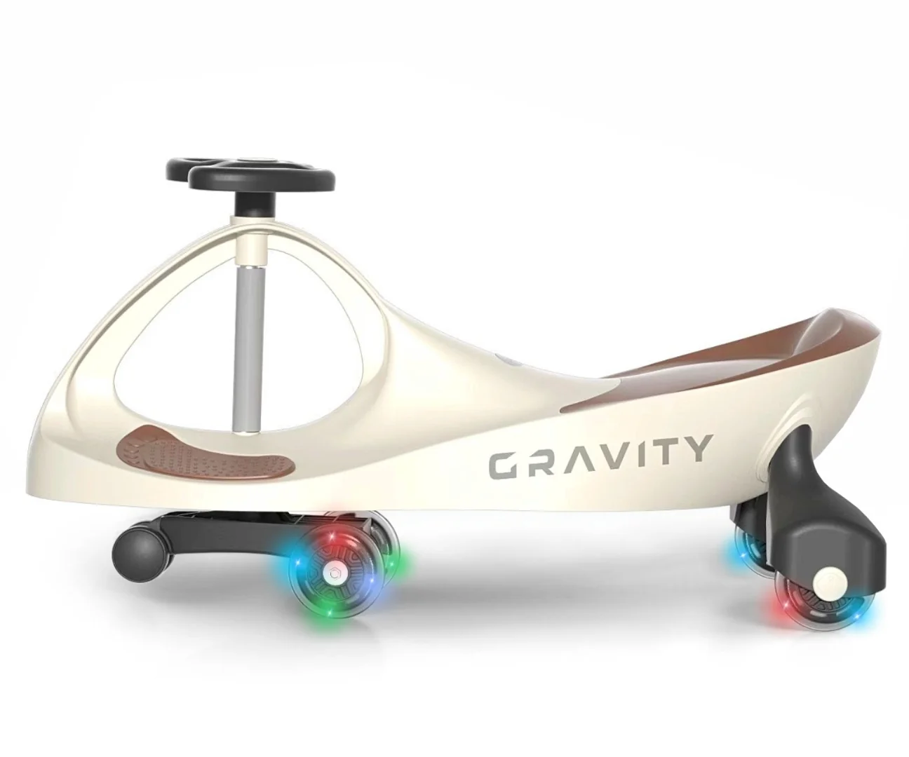Milly Mally Gravitační vozítko GRAVITY se svítícími LED koly – cream, hnědá