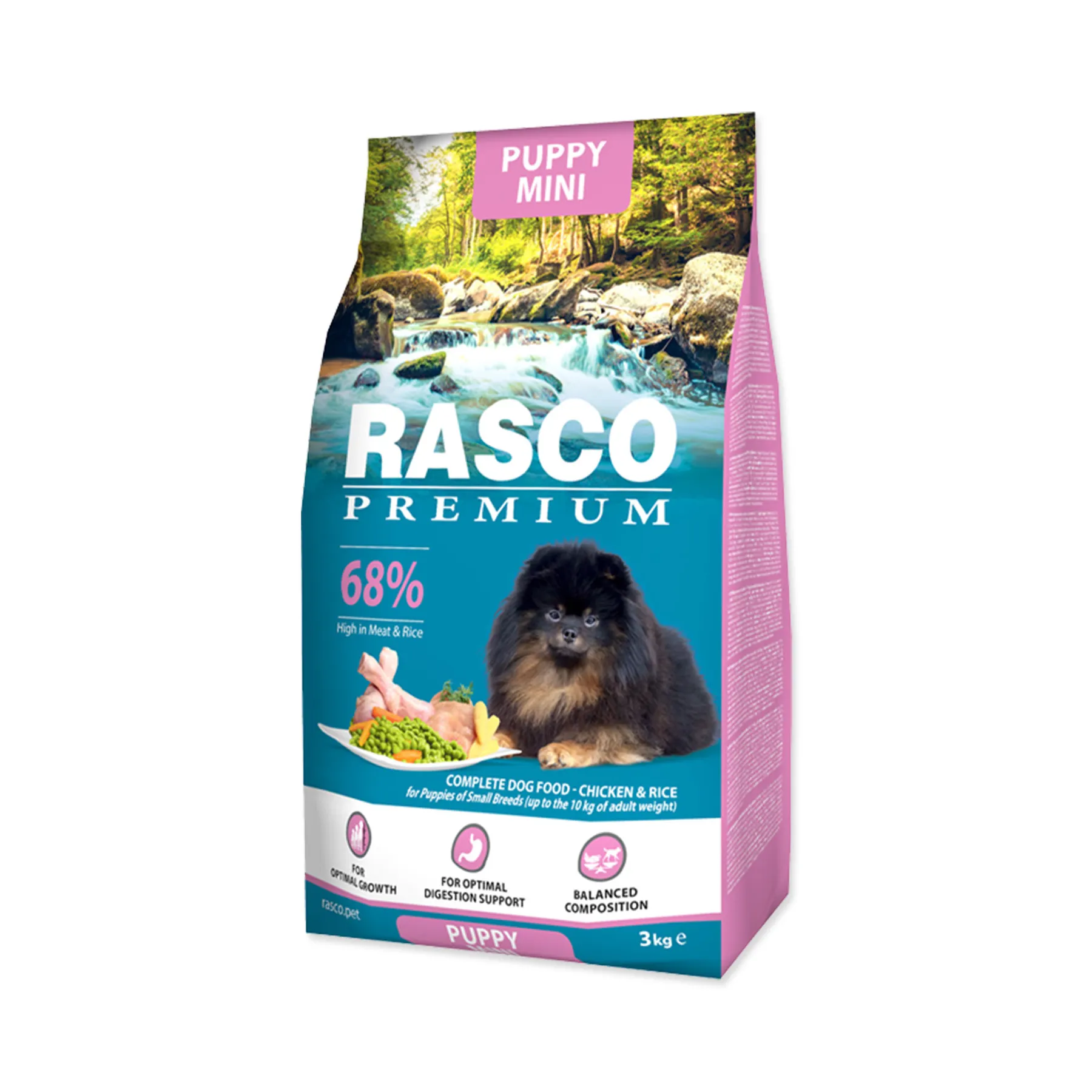 Rasco Premium Puppy Mini Kuře s rýží granule 3 kg