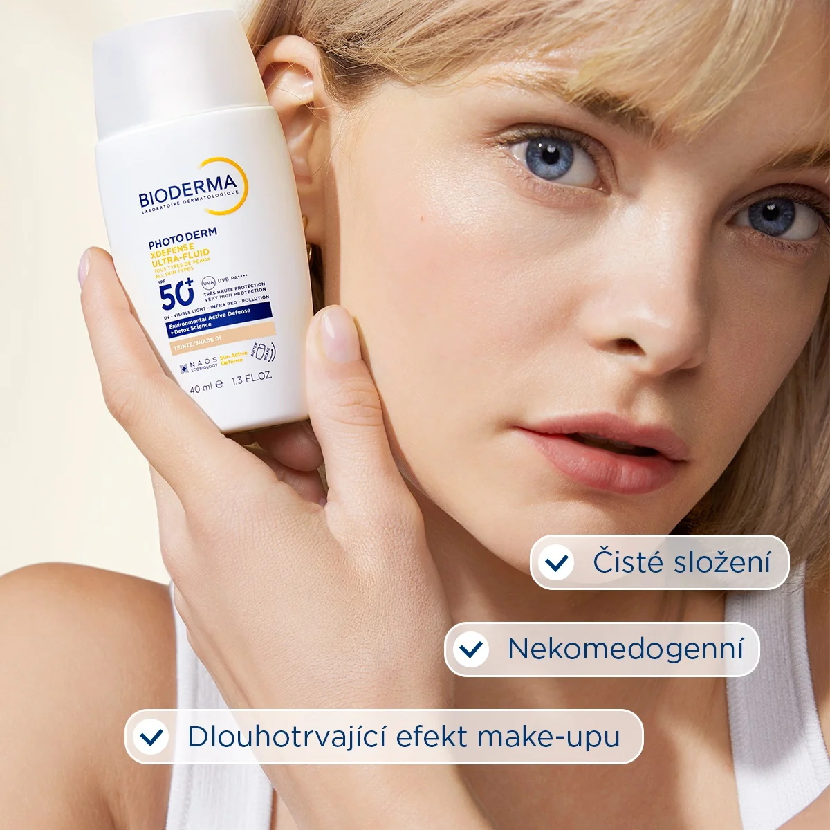BIODERMA Photoderm XDefense ultrafluidní ochrana SPF50+ velmi světlá 40 ml