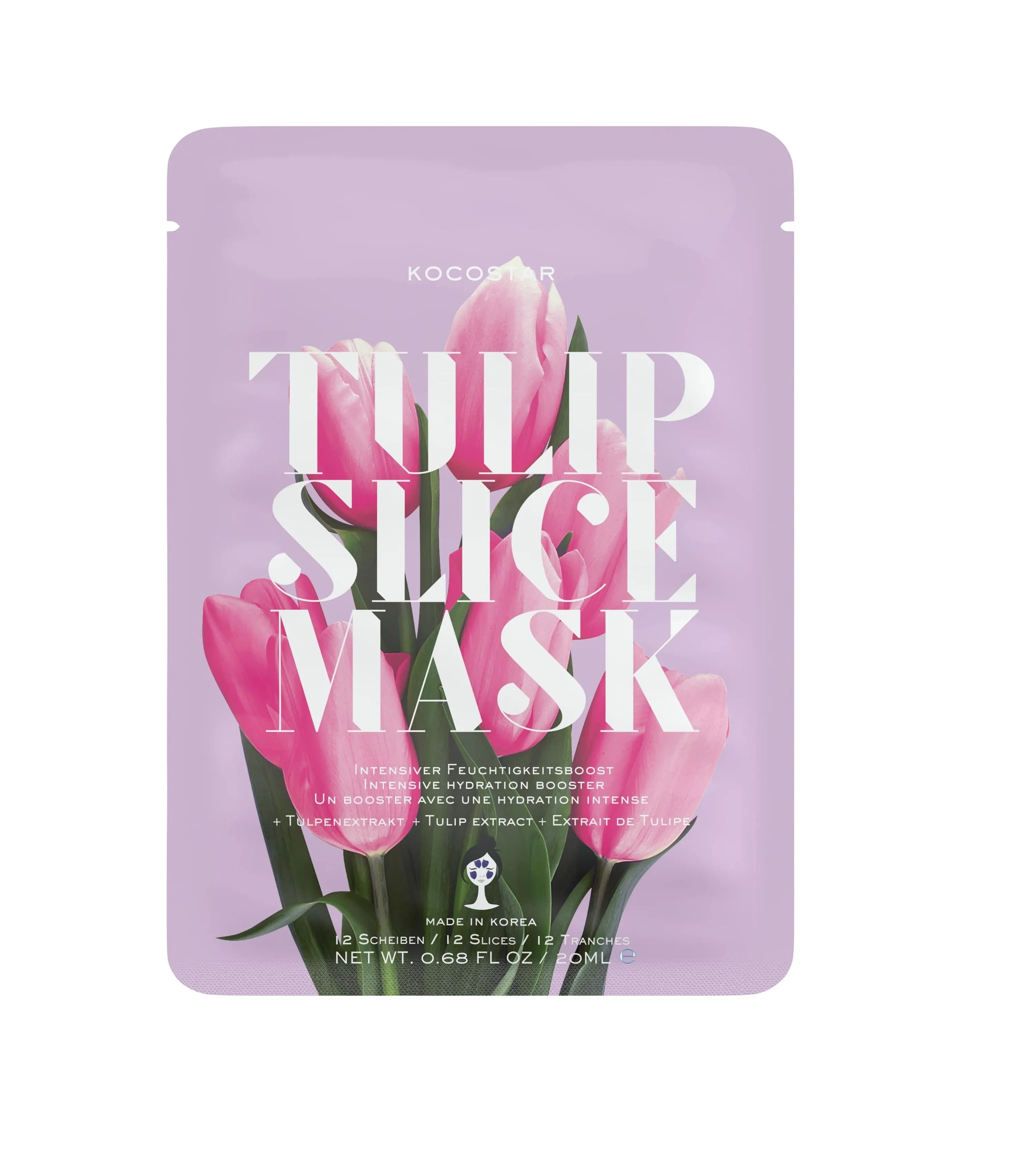 Kocostar Slice mask sheet Tulipán hydratační pleťová maska 20 ml