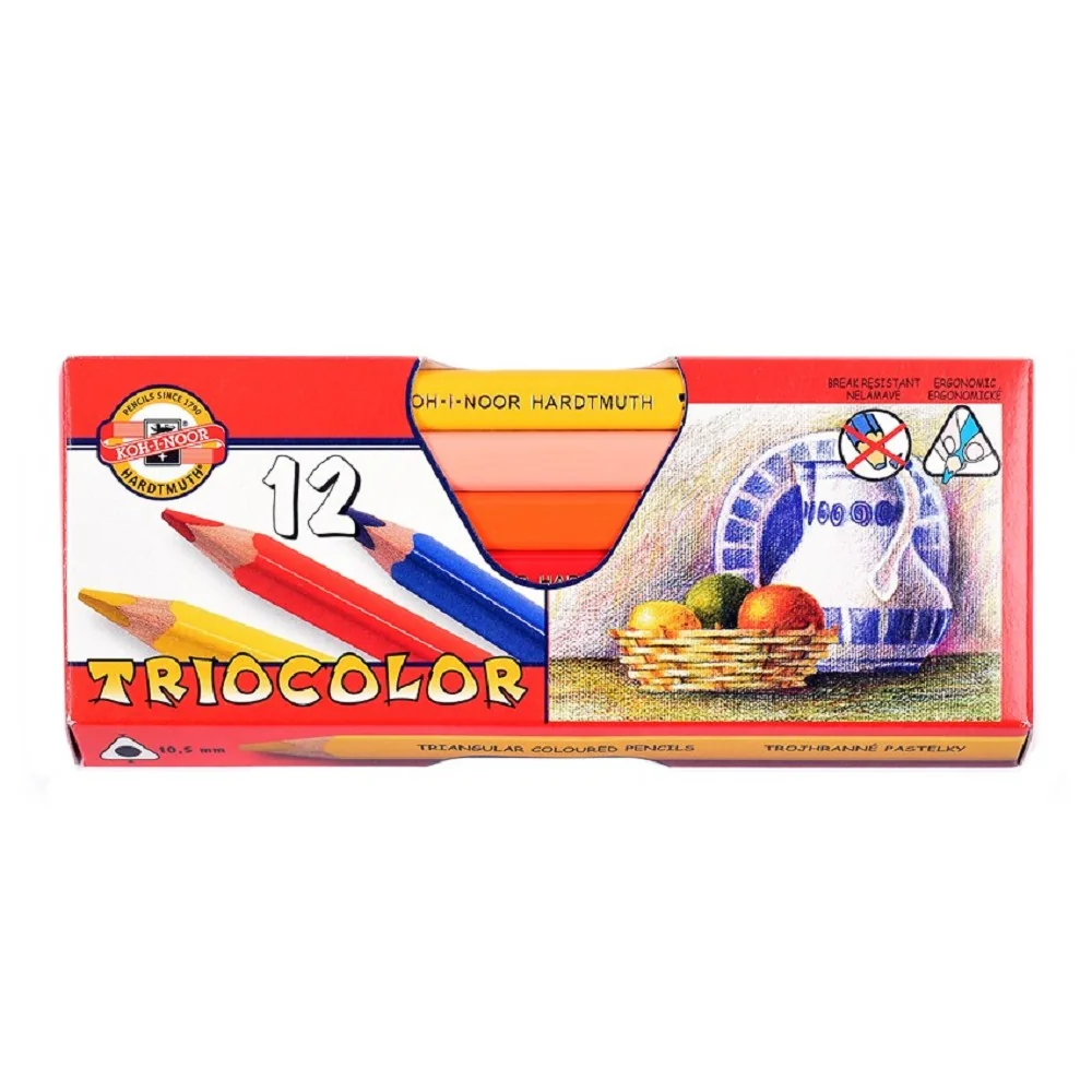 KOH-I-NOOR TRIOCOLOR JUMBO 3152/12 - trojhranné pastelky - 12 ks