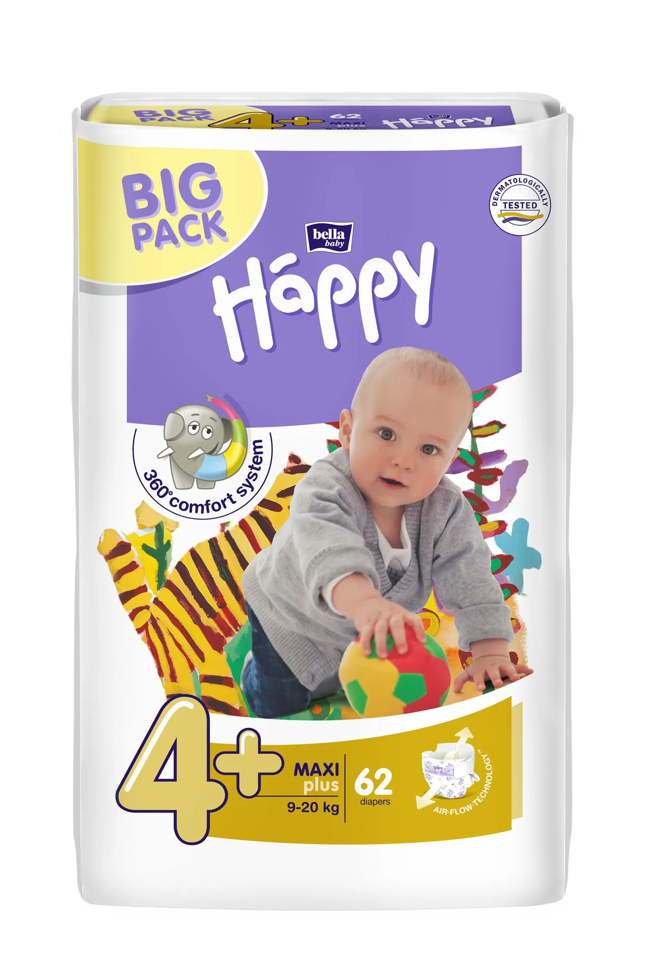 Bella Baby Happy Maxi+ 9-20 kg dětské plenky 62 ks