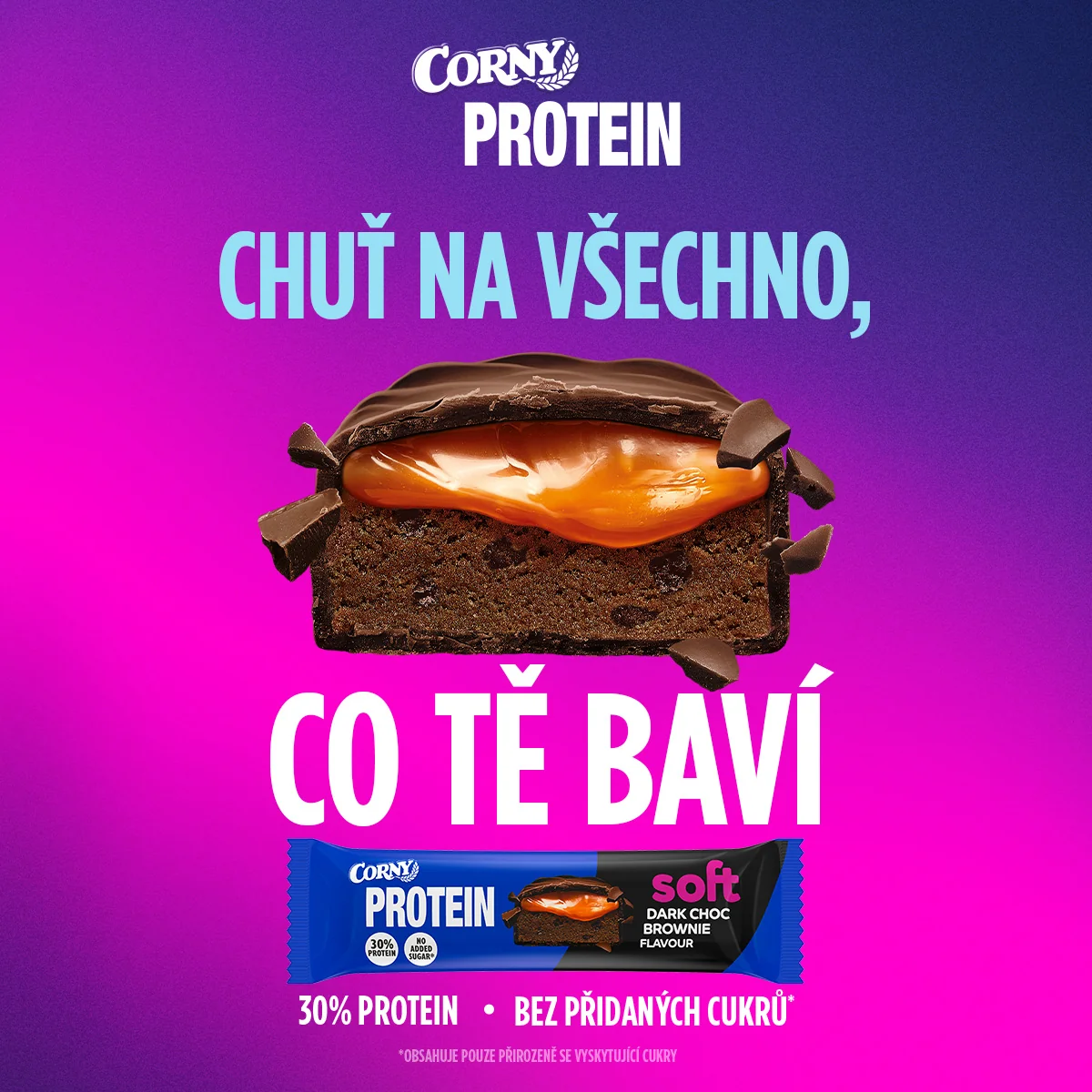 Corny Protein SOFT hořká čokoláda-brownie 45 g