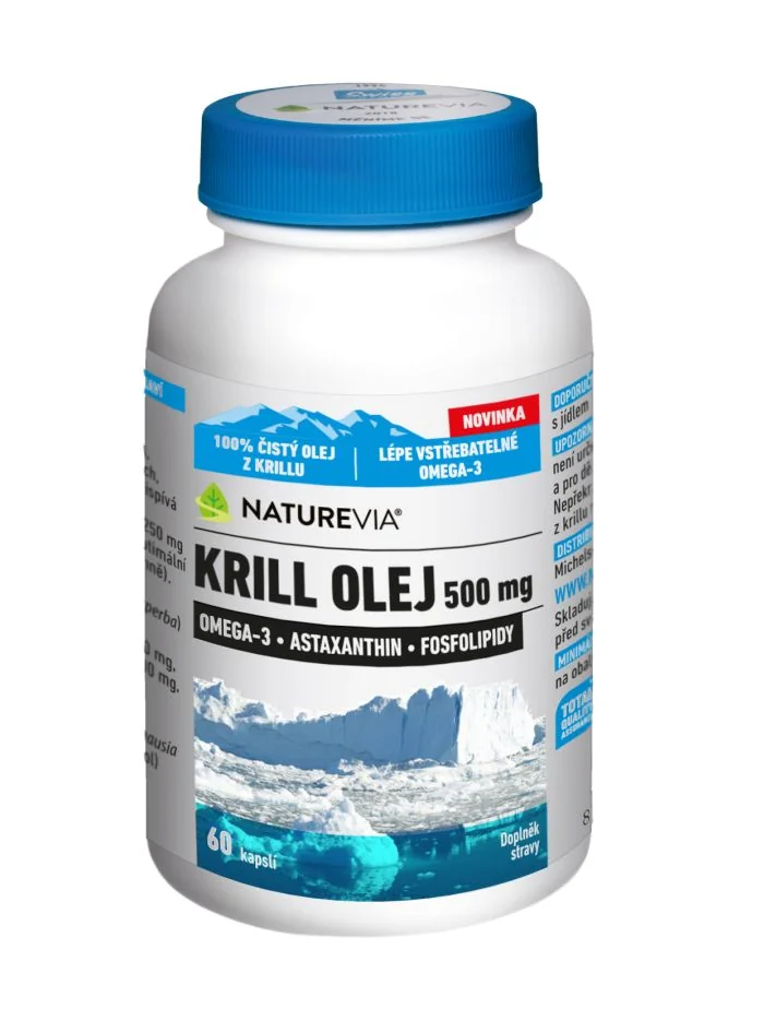 NatureVia Krill olej 500 mg 60 kapslí
