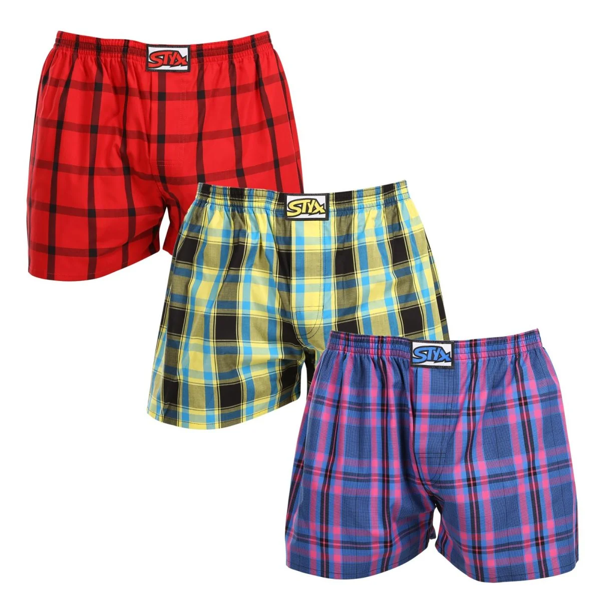 Styx 3PACK pánské trenky klasická guma vícebarevné (3A103123) L 