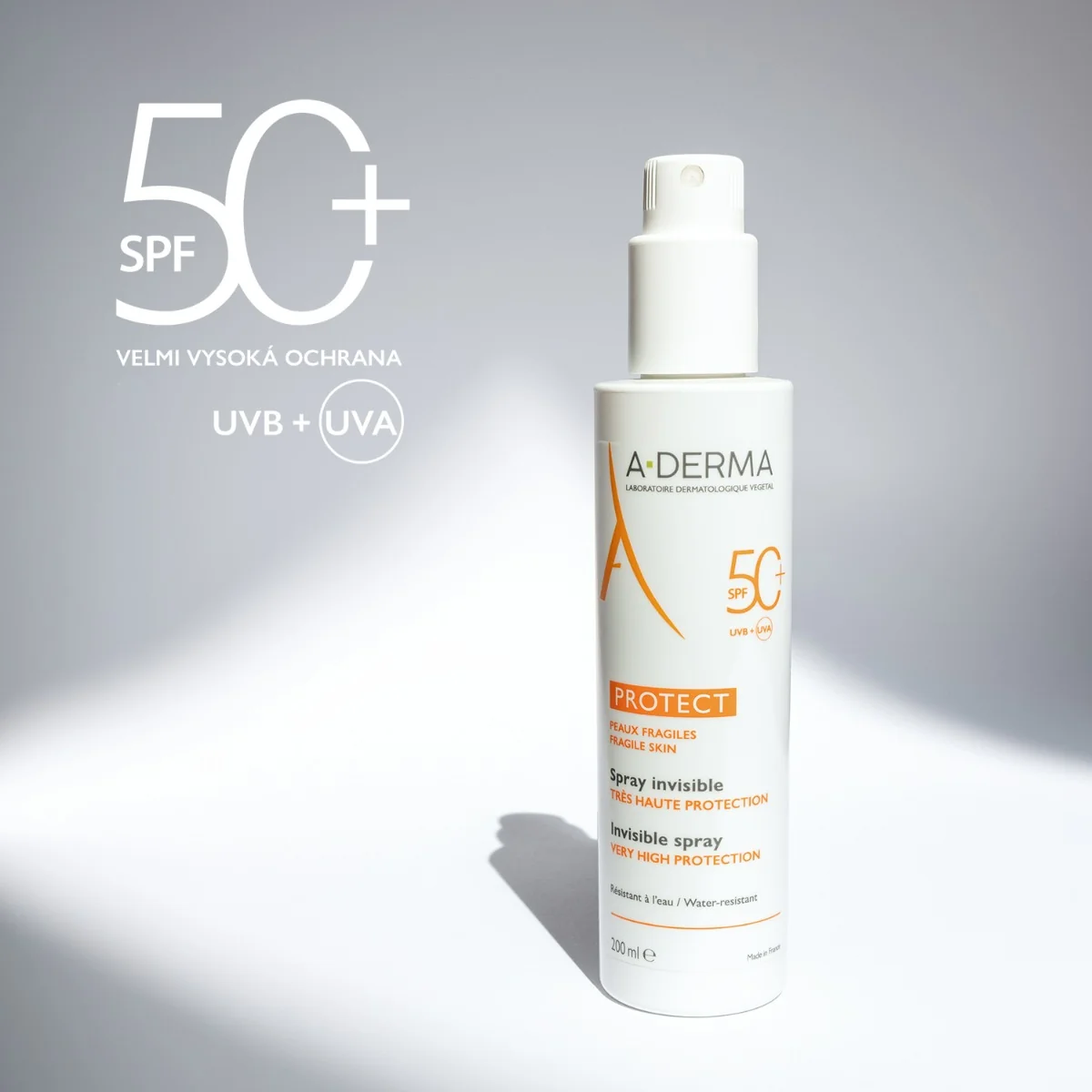 A-Derma Sun Protect transparentní sprej SPF50+ 200 ml