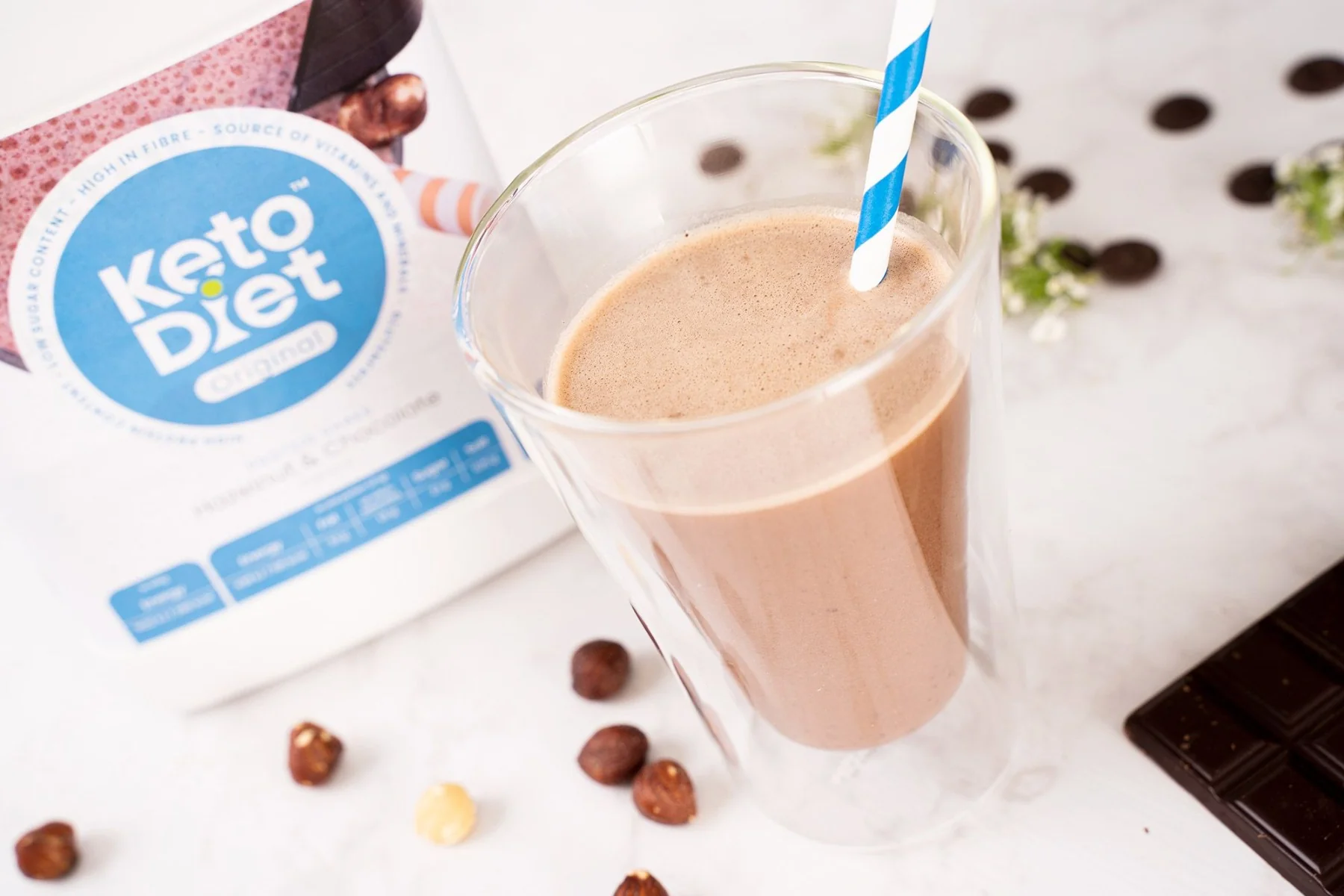 KetoDiet Proteinový nápoj lískový oříšek a čokoláda 1000 g
