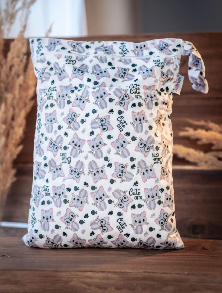 Bobánek Nepromokavá taška extra jemná normal 1 ks cute cats