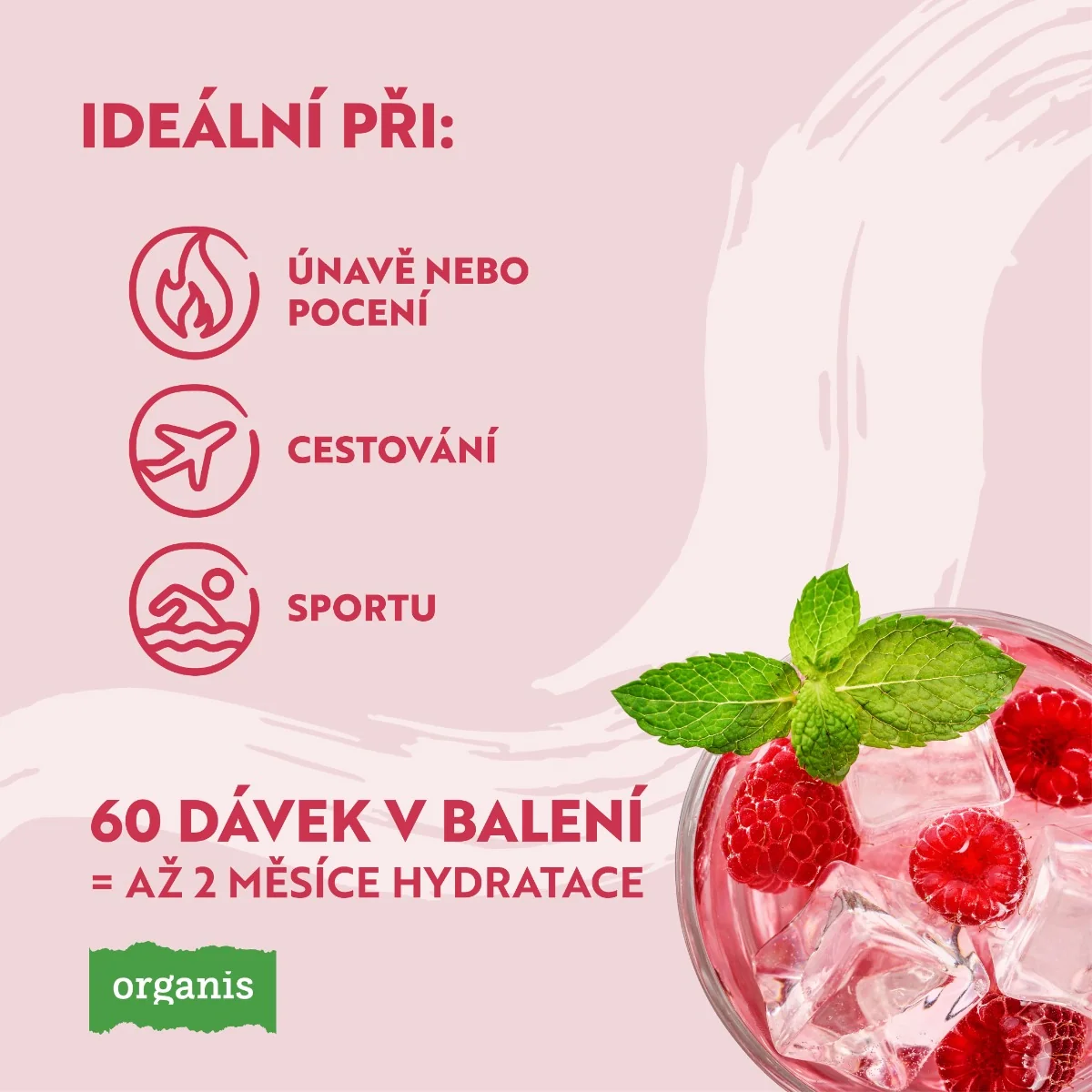 Organis Elektrolyty malina 60 dávek 314 g