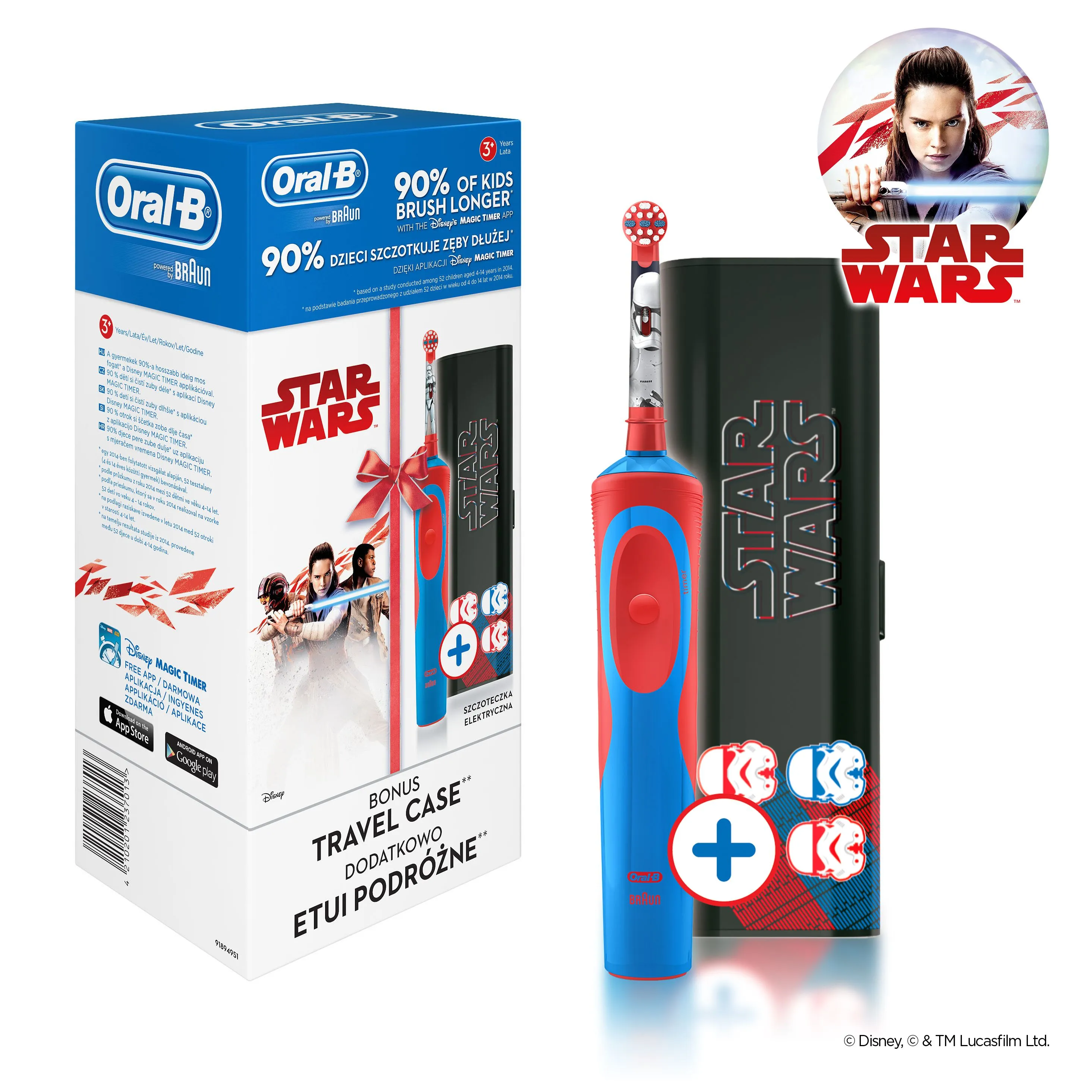 Oral-B Vitality Kids Star Wars dětský elektrický zubní kartáček + cestovní pouzdro