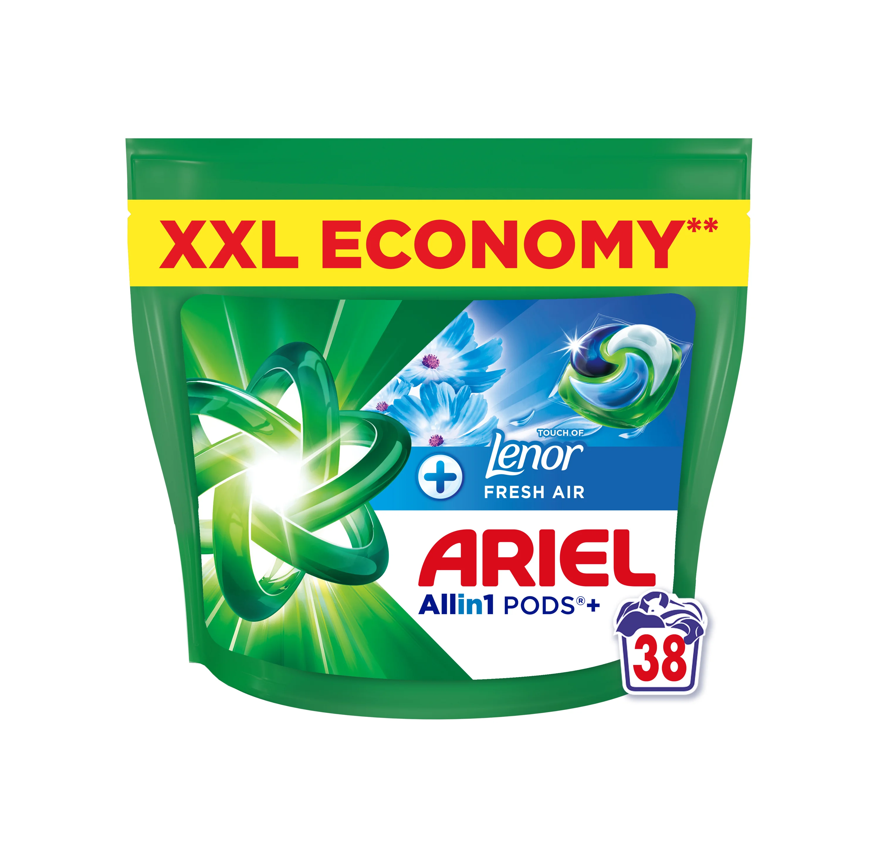 Ariel Touch od Lenor Fresh Air Allin1 kapsle na praní 38 ks