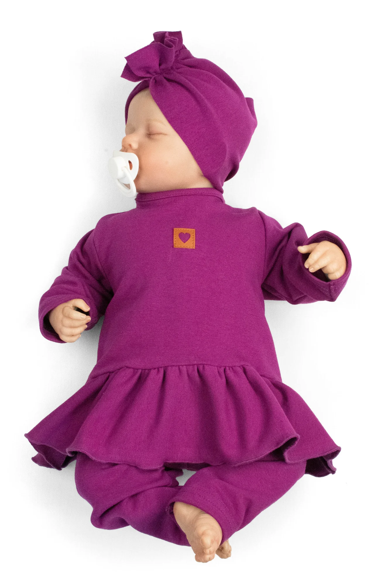 Baby Nellys Luxusní bavlněná sada, 3D, NATURE - purpurová, vel. 74