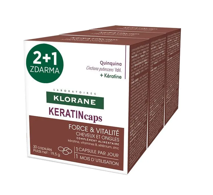 KLORANE Keratincaps Síla a vitalita 3x30 kapslí