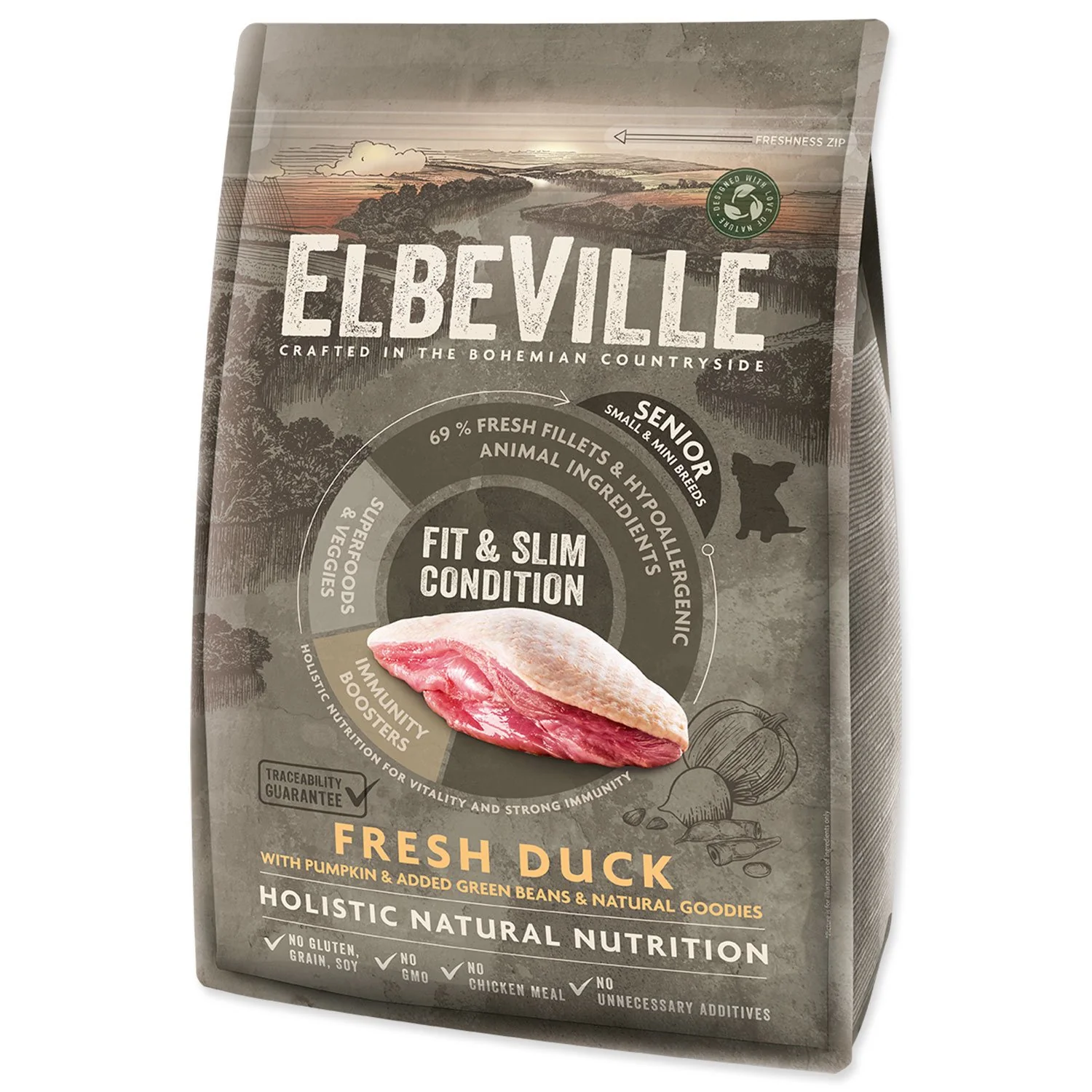 Elbeville Krmivo Senior Mini Fit and Slim Condition Fresh Duck 4kg