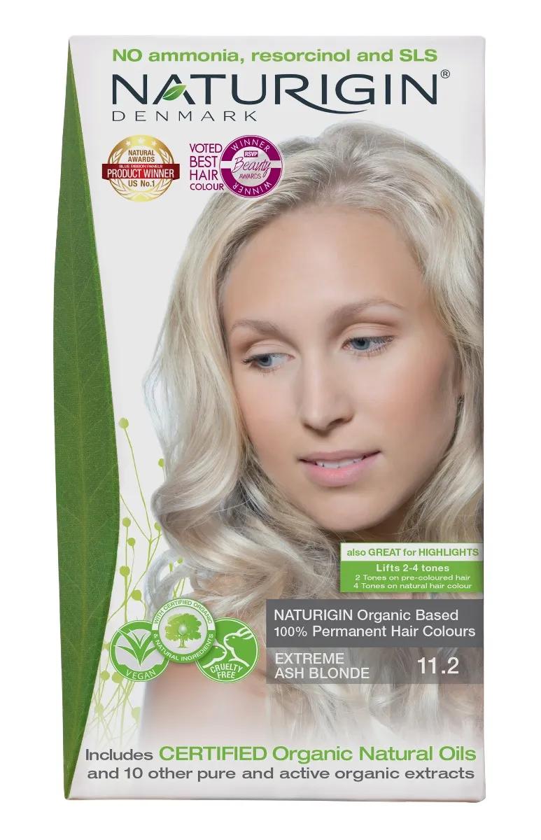 NATURIGIN Organic Based 100% Permanent Hair Colours Extreme Ash Blond.11.2
