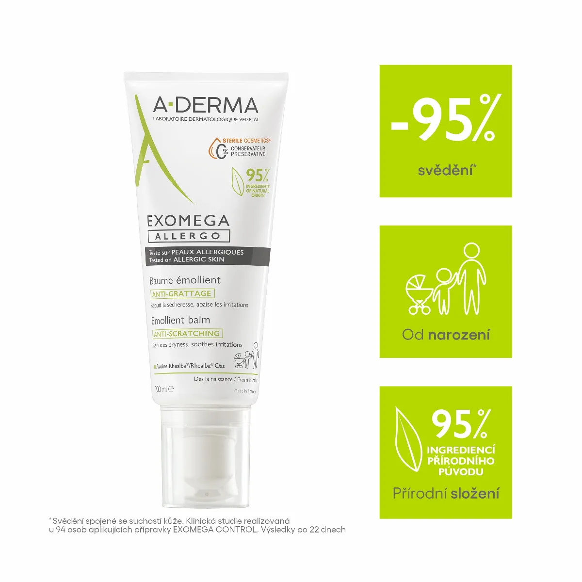 A-Derma Exomega ALLERGO emolienční balzám 200 ml