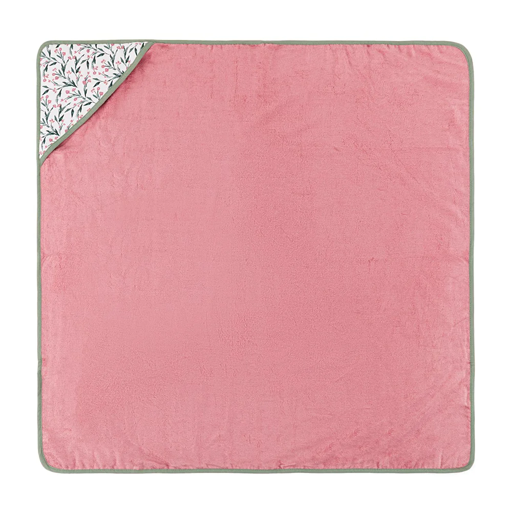 Petite&Mars Osuška bambusová s kapucí Loulou Pink Meadow 1 ks