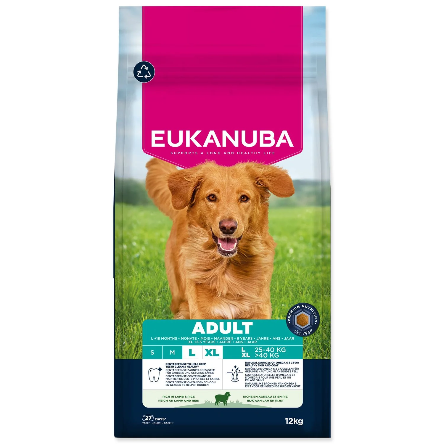 Eukanuba Krmivo Adult Large rich in lamb and rice 12kg