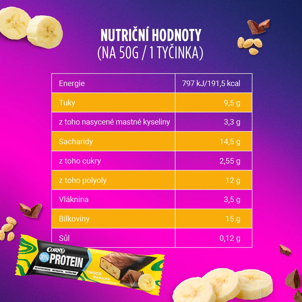 Corny Protein 30% banán 50 g