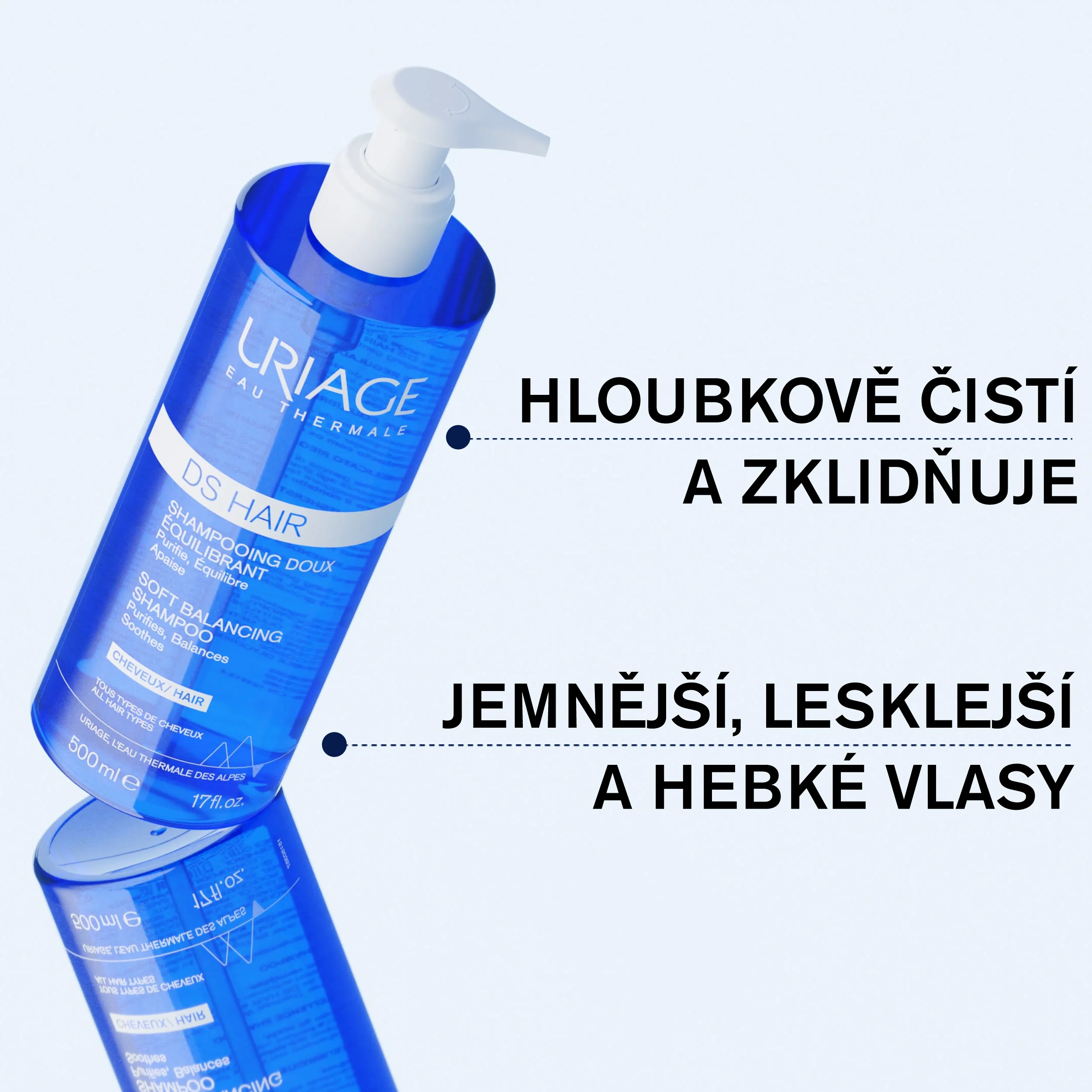 Uriage DS Hair Balancing Shampoo jemný zklidňující šampon 500 ml