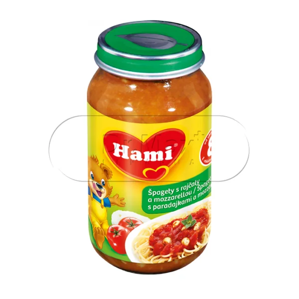 HAMI Příkrm špagety s rajčaty a mozzarelou 200g 8M