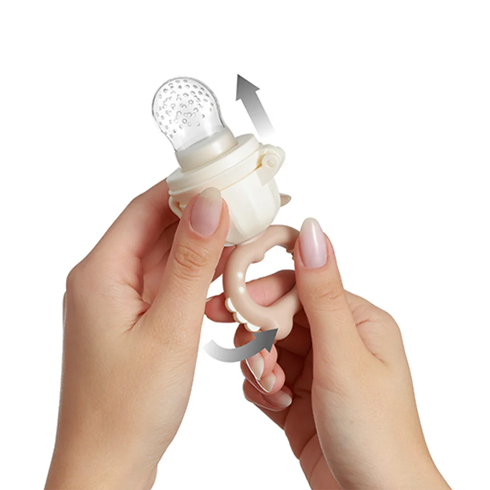 Babyono Kousátko na podávání ovoce Dino 6m+ 1 ks béžové