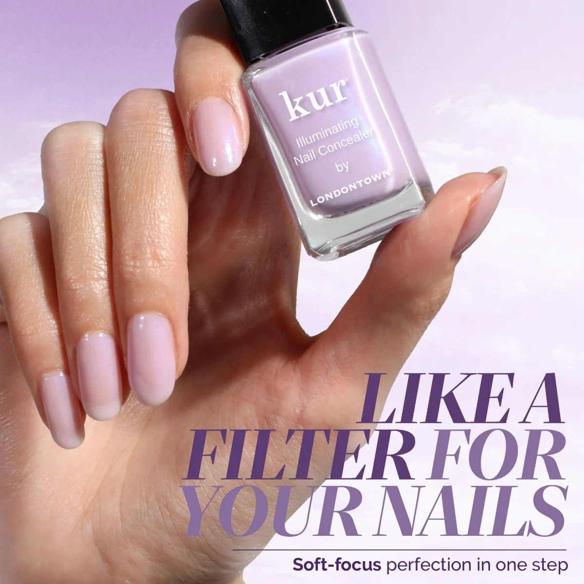 Londontown kur Illuminating Nail Concealer Lavender rozjasňující výživný lak na nehty 12 ml