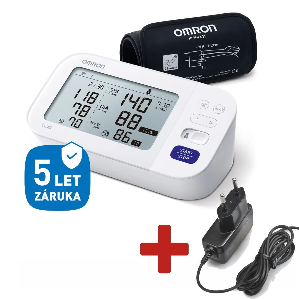 Omron M6 Comfort s AFib digitální tonometr + síťový zdroj