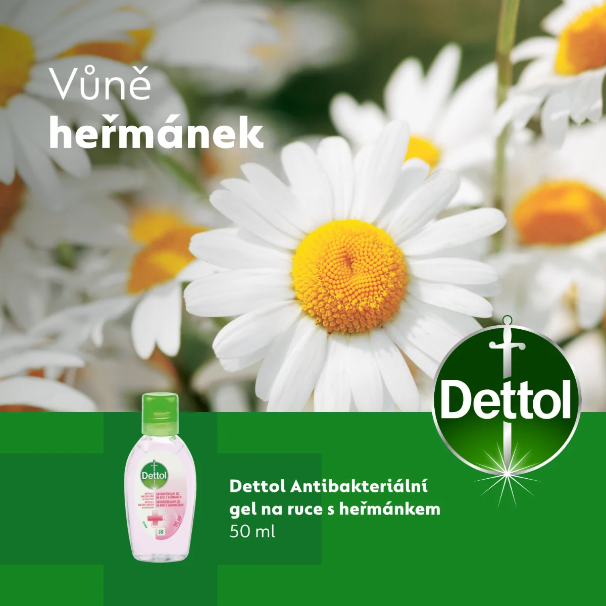 Dettol Antibakteriální gel na ruce Heřmánek 50 ml